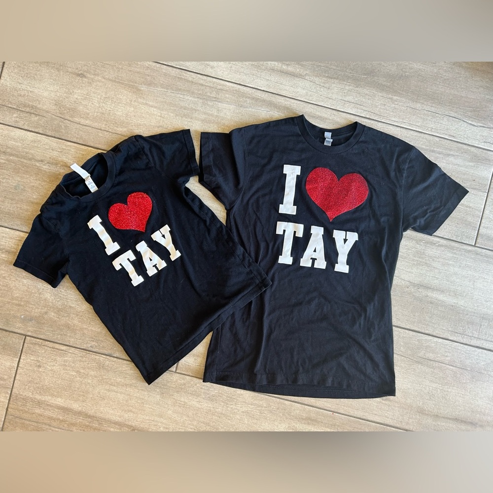 Set of 2 matching - Taylor swift shirts! Kids medium& adult small- super soft